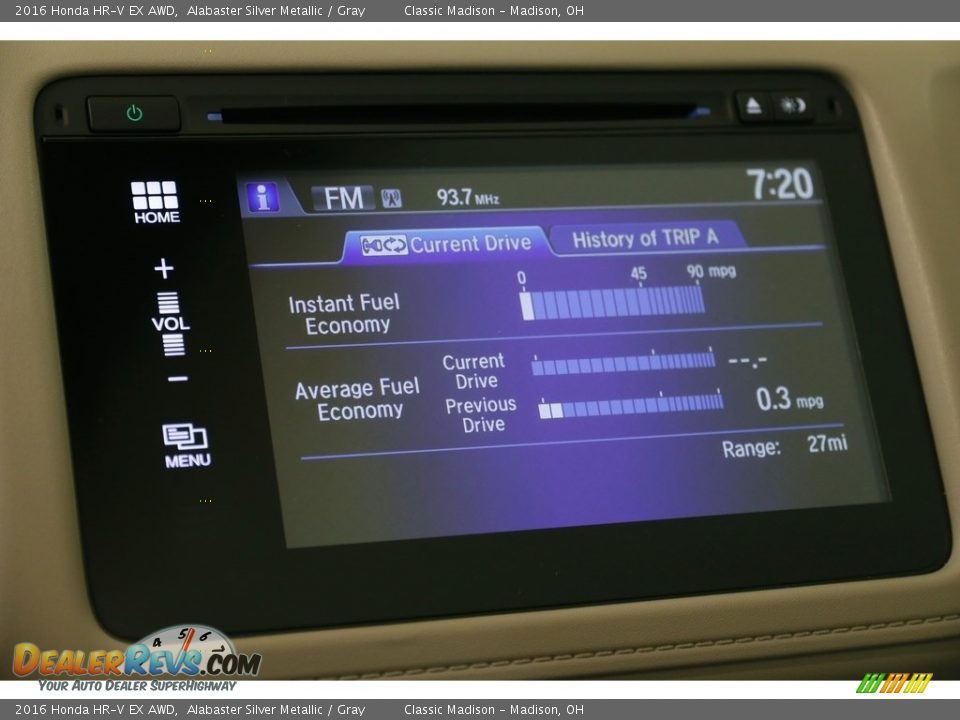 2016 Honda HR-V EX AWD Alabaster Silver Metallic / Gray Photo #12