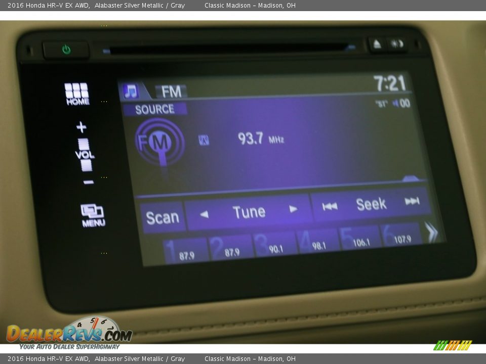 2016 Honda HR-V EX AWD Alabaster Silver Metallic / Gray Photo #13