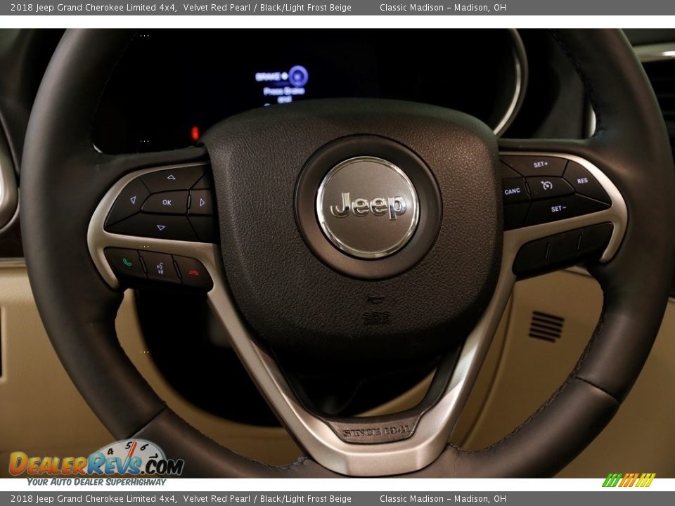 2018 Jeep Grand Cherokee Limited 4x4 Velvet Red Pearl / Black/Light Frost Beige Photo #6