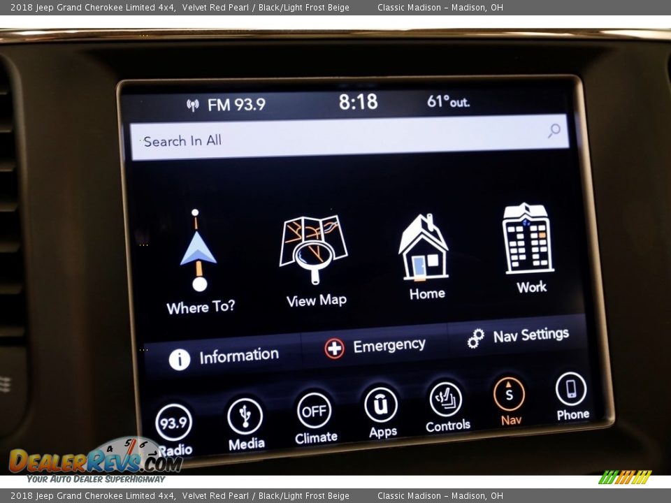2018 Jeep Grand Cherokee Limited 4x4 Velvet Red Pearl / Black/Light Frost Beige Photo #12