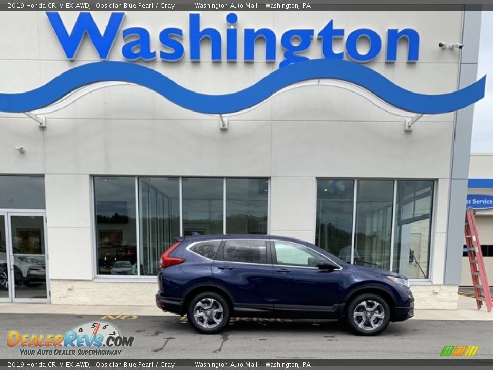 2019 Honda CR-V EX AWD Obsidian Blue Pearl / Gray Photo #1