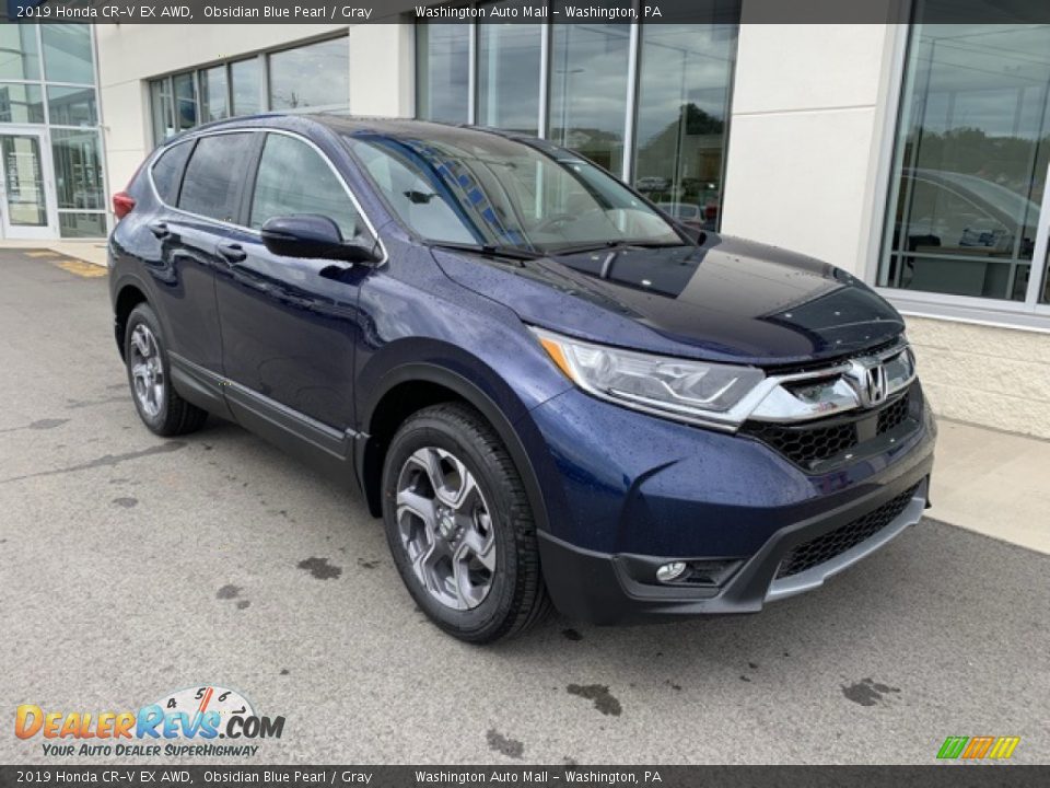 2019 Honda CR-V EX AWD Obsidian Blue Pearl / Gray Photo #2