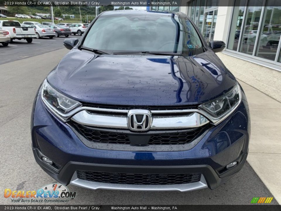 2019 Honda CR-V EX AWD Obsidian Blue Pearl / Gray Photo #3