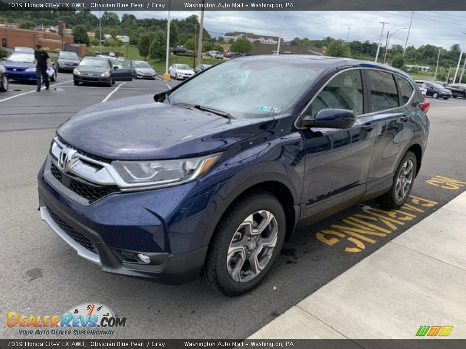 2019 Honda CR-V EX AWD Obsidian Blue Pearl / Gray Photo #4