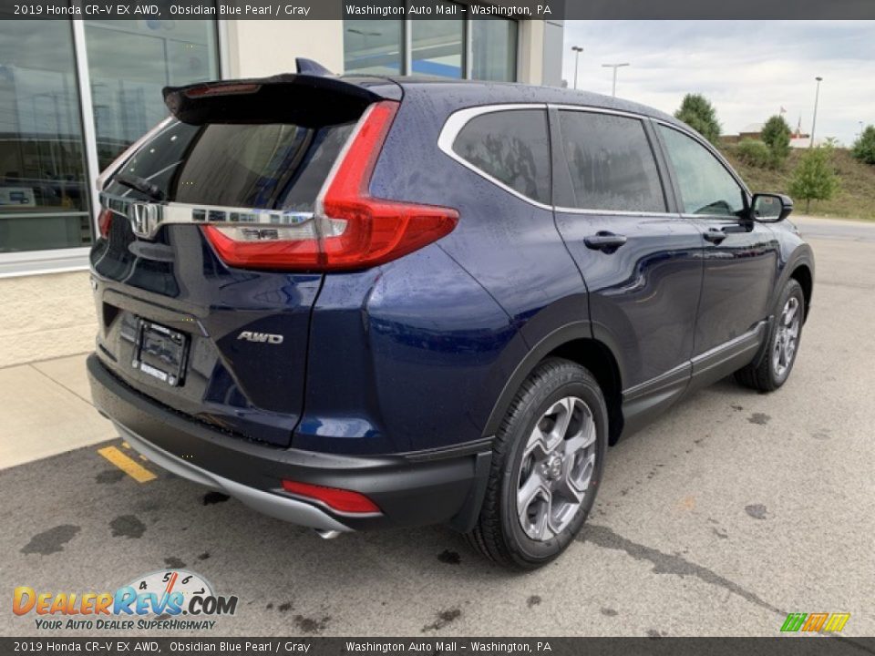 2019 Honda CR-V EX AWD Obsidian Blue Pearl / Gray Photo #7