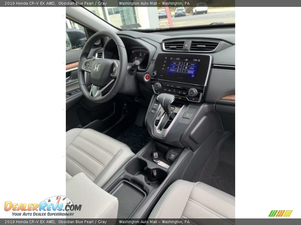 2019 Honda CR-V EX AWD Obsidian Blue Pearl / Gray Photo #28