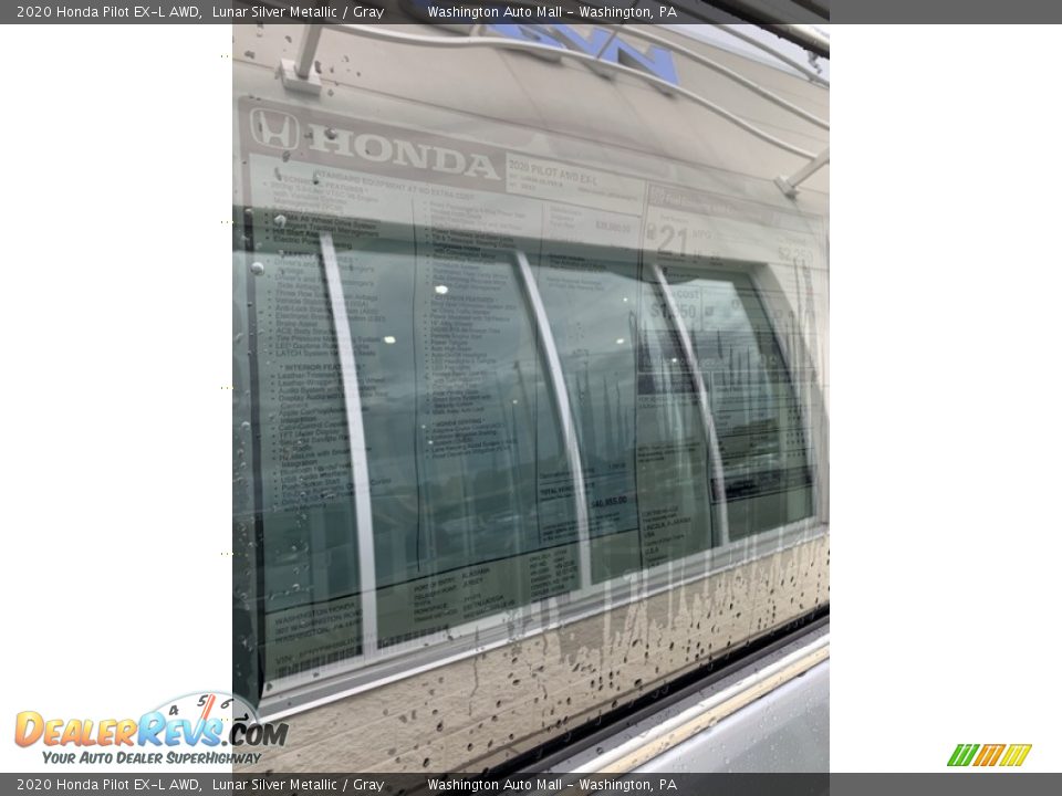 2020 Honda Pilot EX-L AWD Lunar Silver Metallic / Gray Photo #15