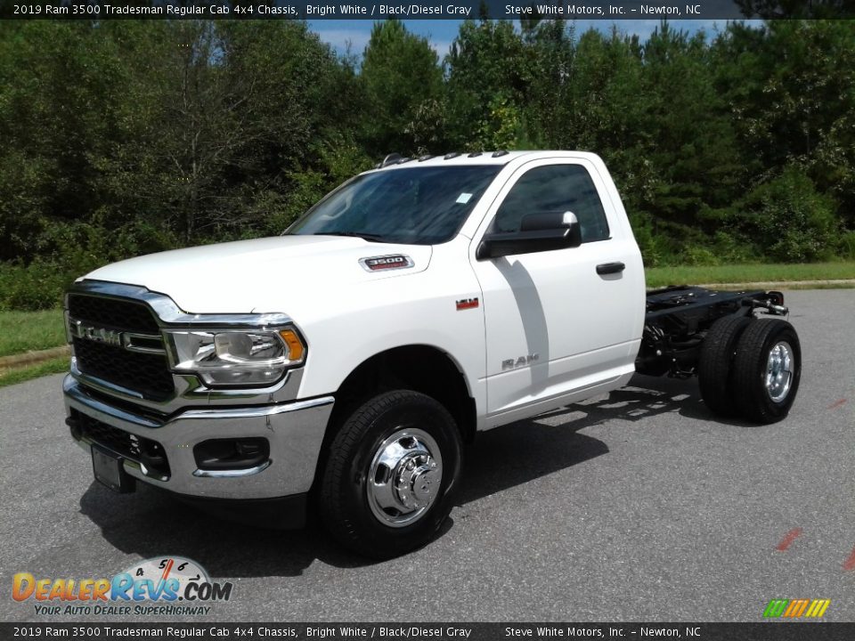 2019 Ram 3500 Tradesman Regular Cab 4x4 Chassis Bright White / Black/Diesel Gray Photo #2