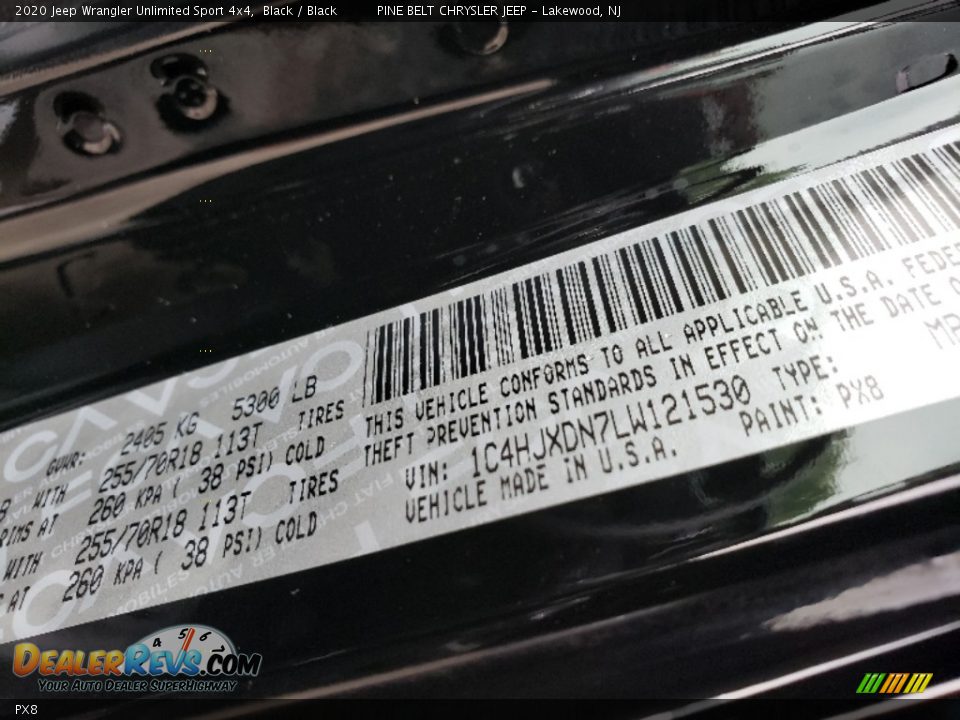 Jeep Color Code PX8 Black