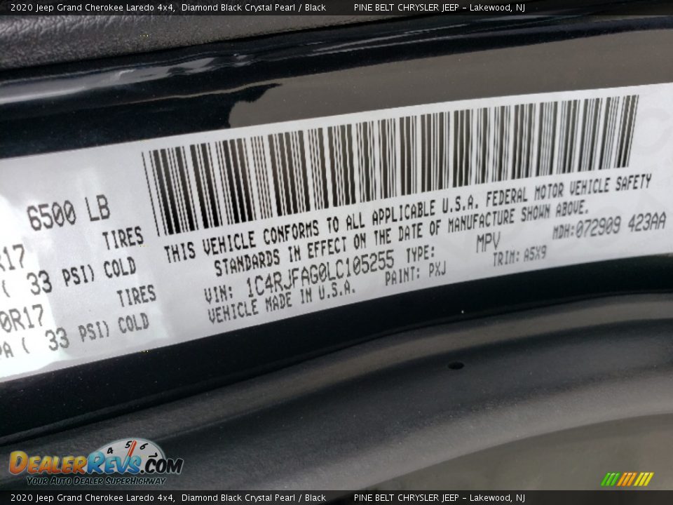 2020 Jeep Grand Cherokee Laredo 4x4 Diamond Black Crystal Pearl / Black Photo #9