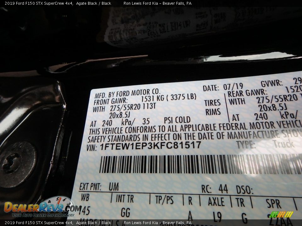 2019 Ford F150 STX SuperCrew 4x4 Agate Black / Black Photo #10