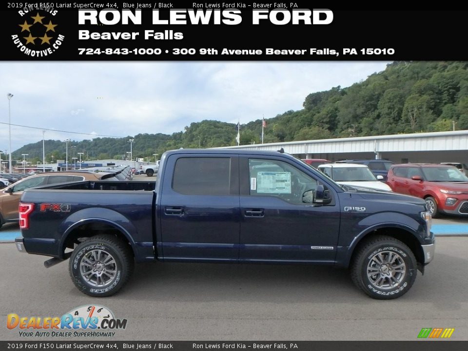 2019 Ford F150 Lariat SuperCrew 4x4 Blue Jeans / Black Photo #1