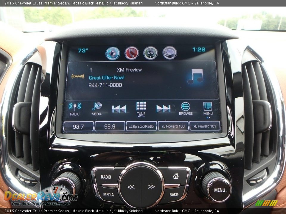2016 Chevrolet Cruze Premier Sedan Mosaic Black Metallic / Jet Black/Kalahari Photo #30