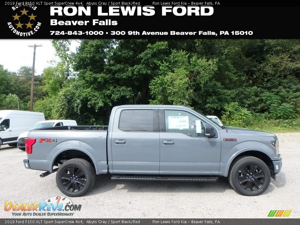 2019 Ford F150 XLT Sport SuperCrew 4x4 Abyss Gray / Sport Black/Red Photo #1