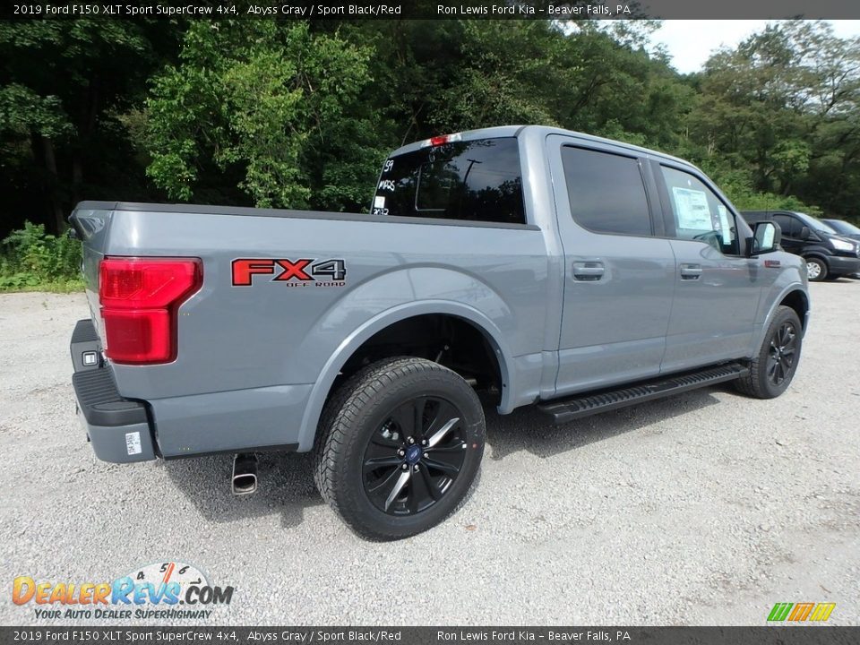 2019 Ford F150 XLT Sport SuperCrew 4x4 Abyss Gray / Sport Black/Red Photo #2