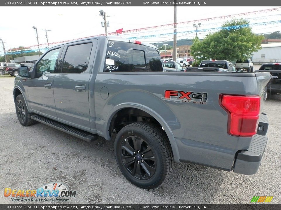 2019 Ford F150 XLT Sport SuperCrew 4x4 Abyss Gray / Sport Black/Red Photo #4