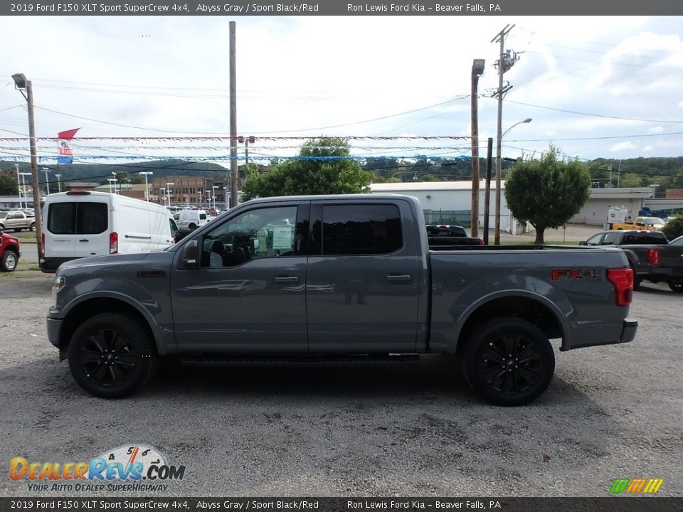 2019 Ford F150 XLT Sport SuperCrew 4x4 Abyss Gray / Sport Black/Red Photo #5