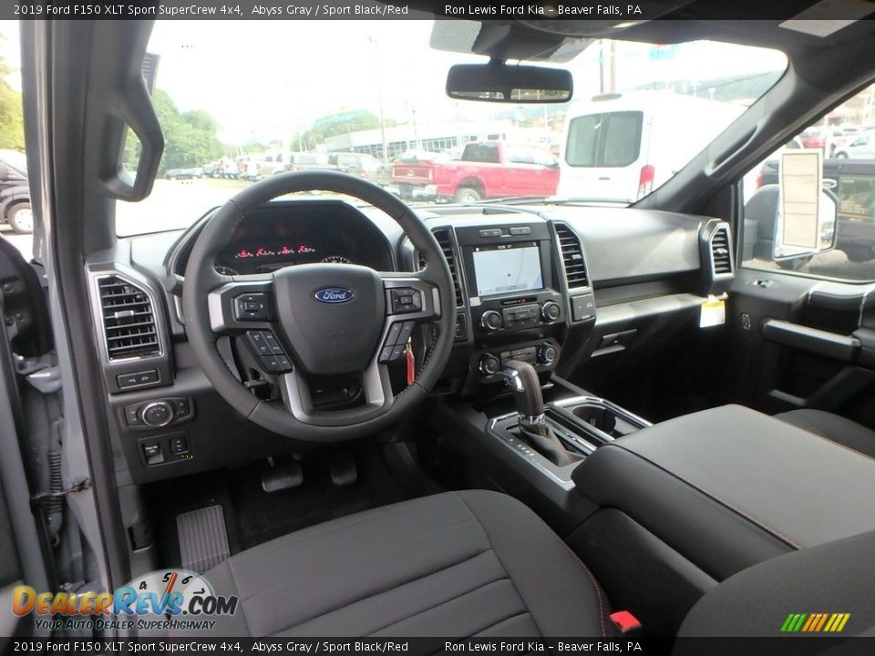 Sport Black/Red Interior - 2019 Ford F150 XLT Sport SuperCrew 4x4 Photo #13