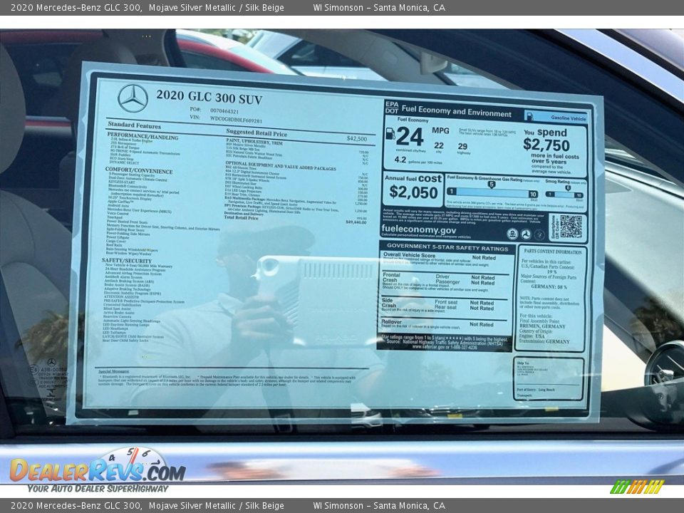 2020 Mercedes-Benz GLC 300 Window Sticker Photo #10