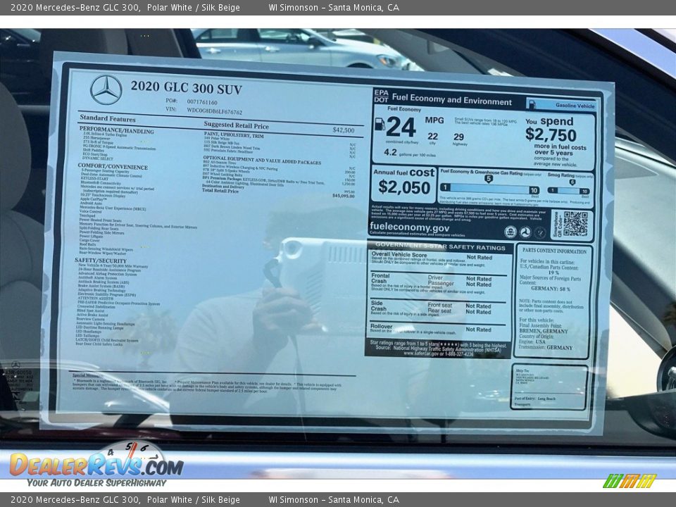 2020 Mercedes-Benz GLC 300 Polar White / Silk Beige Photo #10