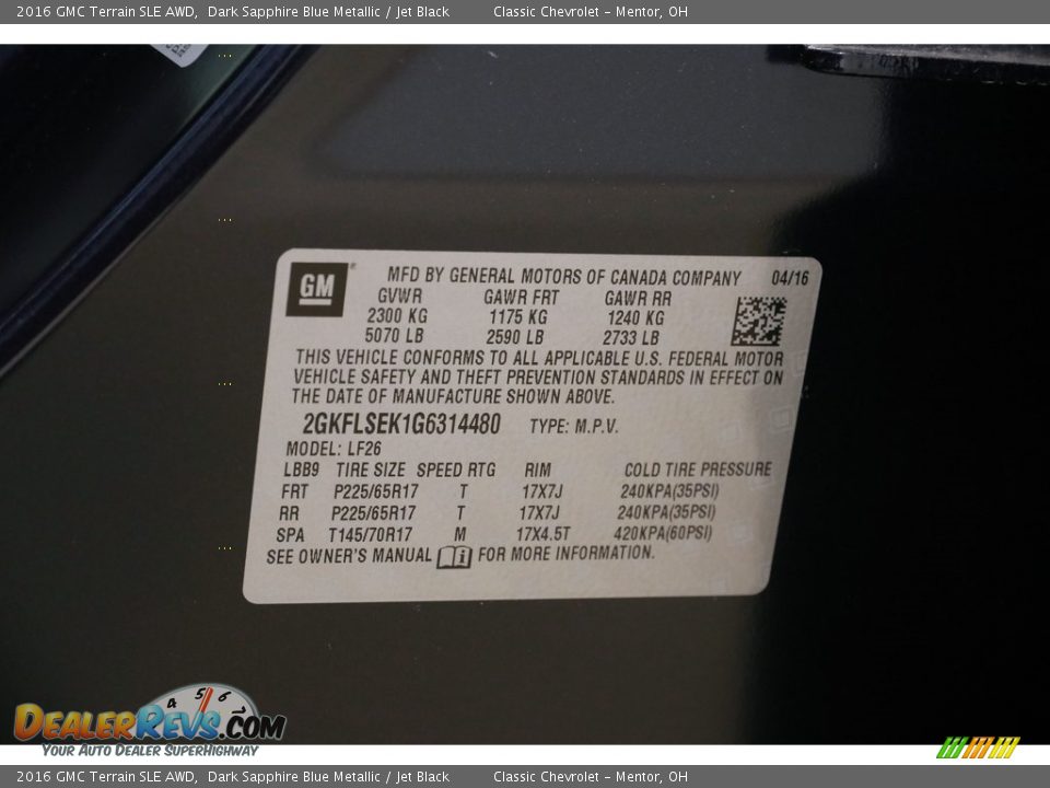 2016 GMC Terrain SLE AWD Dark Sapphire Blue Metallic / Jet Black Photo #18