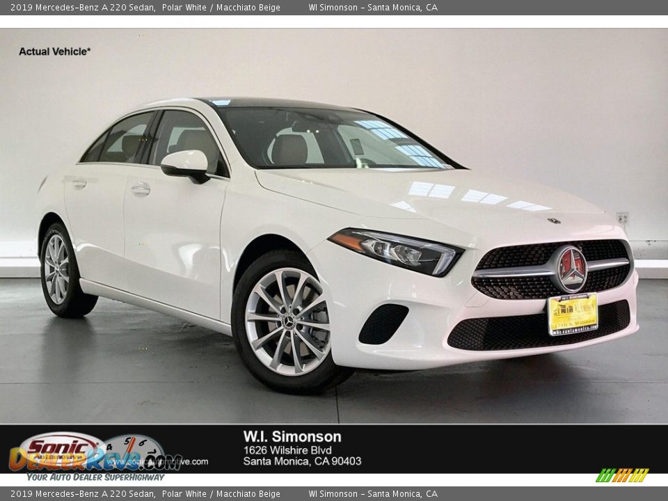 2019 Mercedes-Benz A 220 Sedan Polar White / Macchiato Beige Photo #1