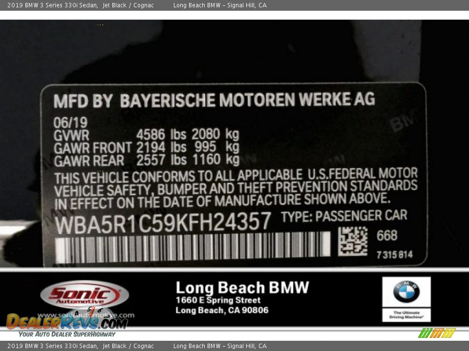 2019 BMW 3 Series 330i Sedan Jet Black / Cognac Photo #11
