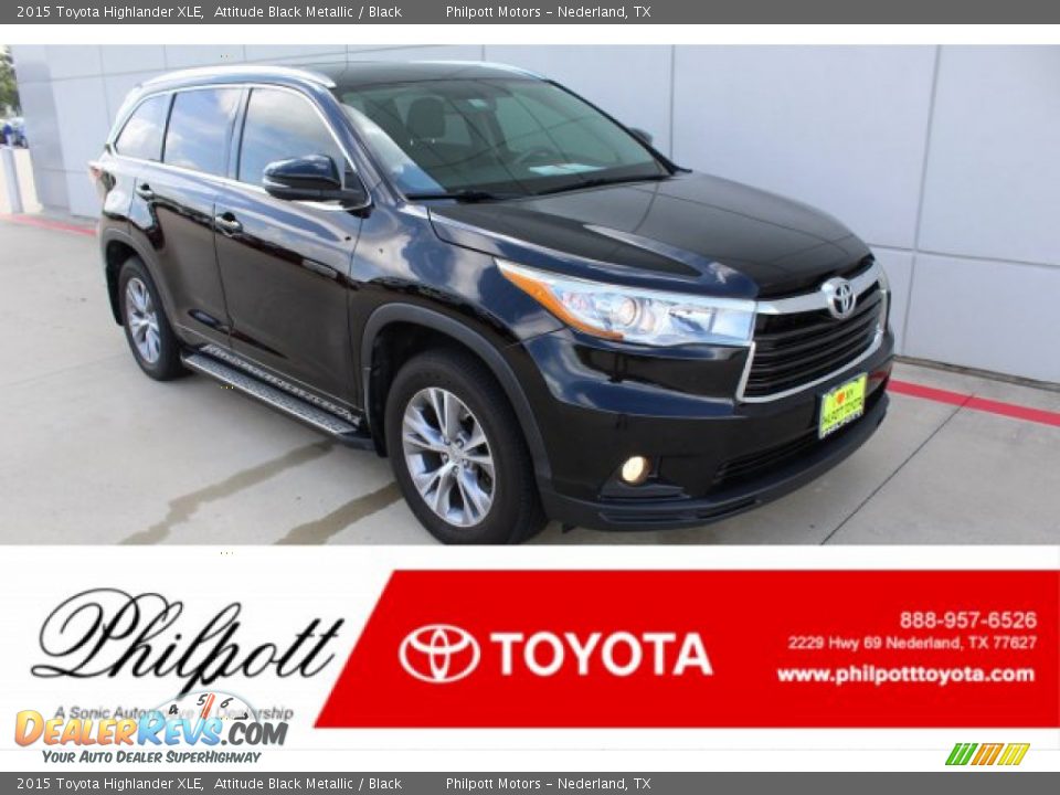 2015 Toyota Highlander XLE Attitude Black Metallic / Black Photo #1