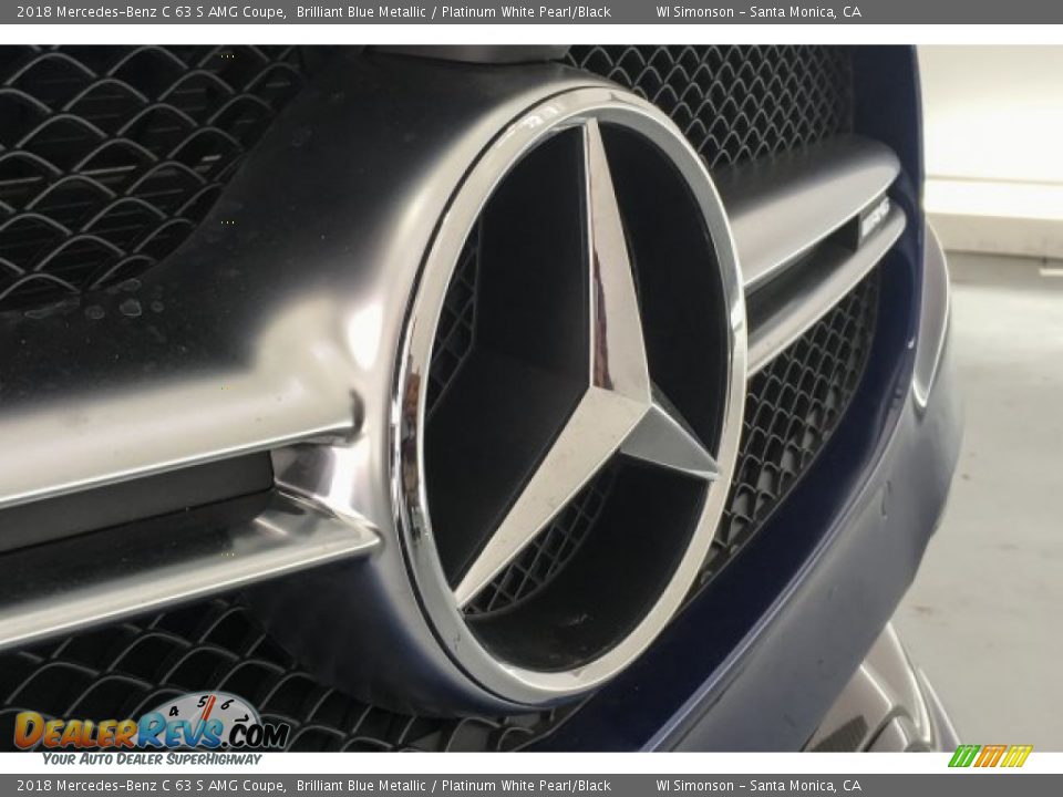 2018 Mercedes-Benz C 63 S AMG Coupe Brilliant Blue Metallic / Platinum White Pearl/Black Photo #34