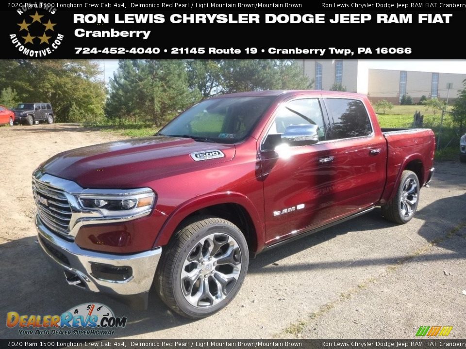 2020 Ram 1500 Longhorn Crew Cab 4x4 Delmonico Red Pearl / Light Mountain Brown/Mountain Brown Photo #1