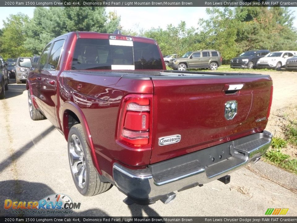 2020 Ram 1500 Longhorn Crew Cab 4x4 Delmonico Red Pearl / Light Mountain Brown/Mountain Brown Photo #3