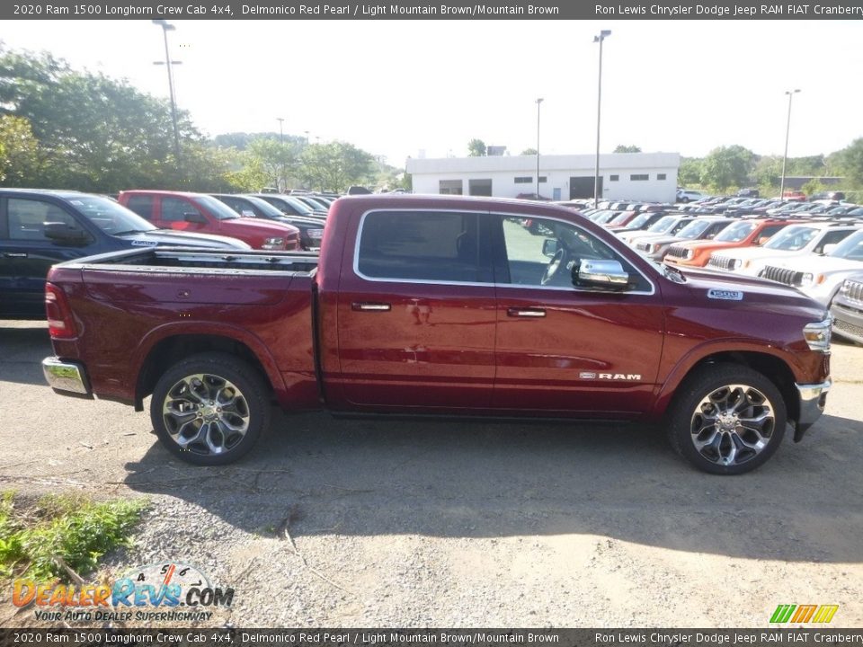 2020 Ram 1500 Longhorn Crew Cab 4x4 Delmonico Red Pearl / Light Mountain Brown/Mountain Brown Photo #6