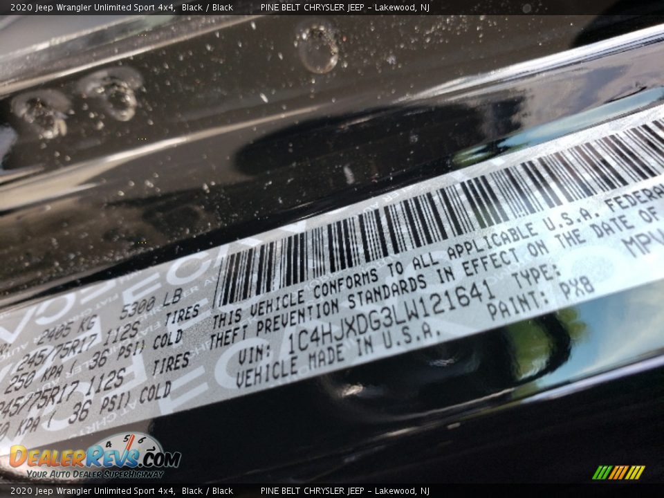 2020 Jeep Wrangler Unlimited Sport 4x4 Black / Black Photo #8