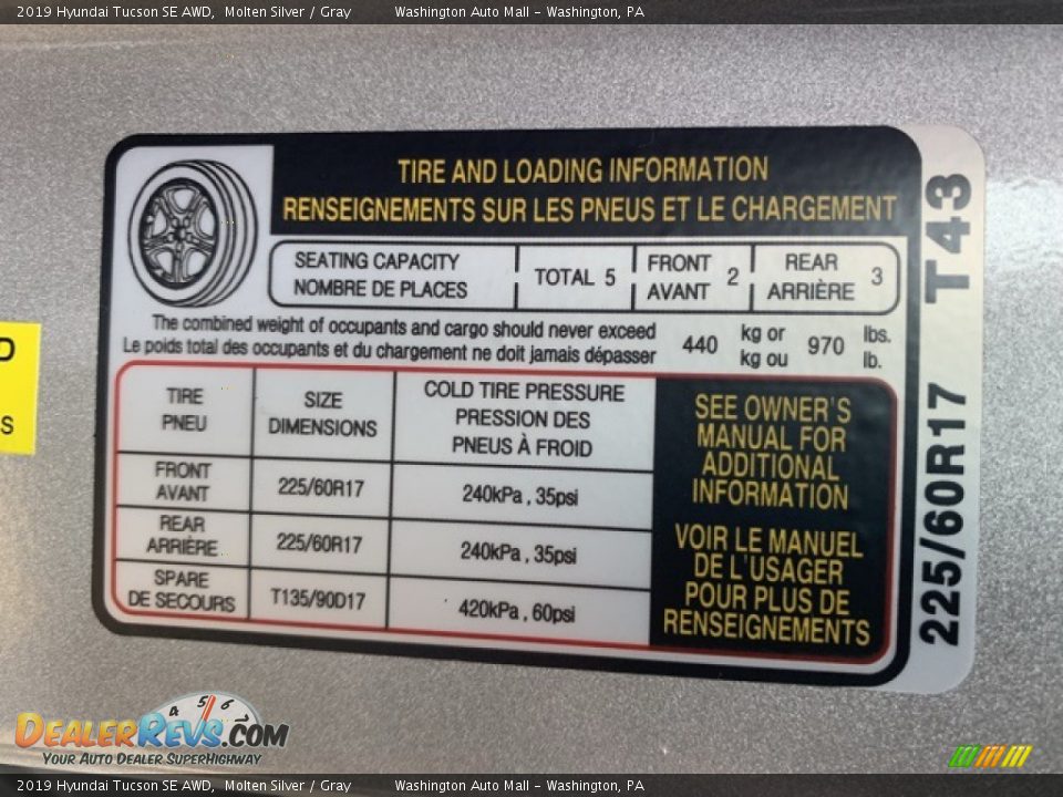 2019 Hyundai Tucson SE AWD Molten Silver / Gray Photo #9