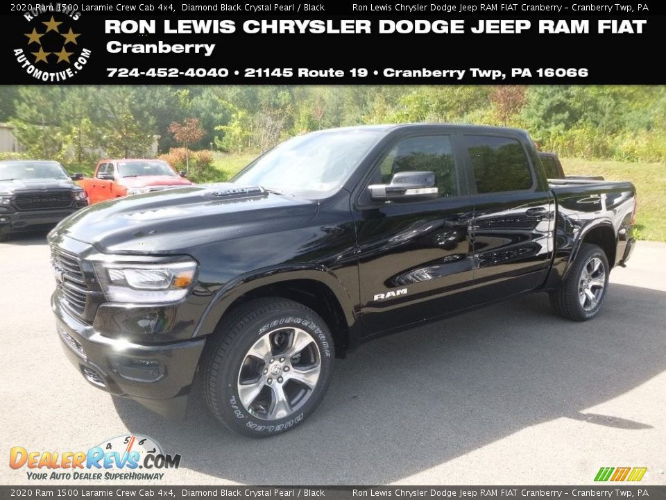 2020 Ram 1500 Laramie Crew Cab 4x4 Diamond Black Crystal Pearl / Black Photo #1