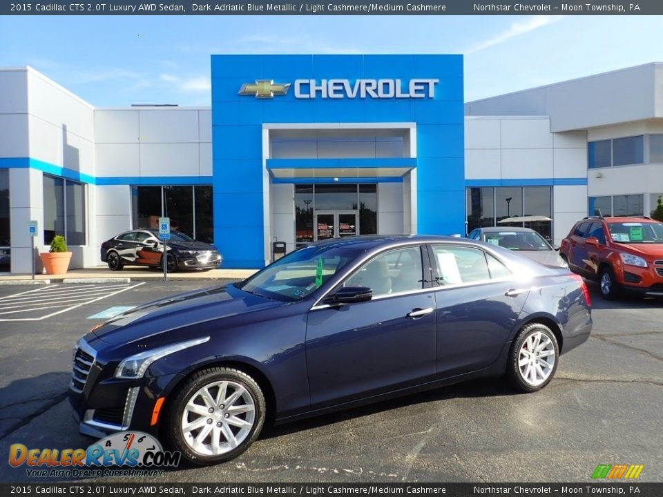 2015 Cadillac CTS 2.0T Luxury AWD Sedan Dark Adriatic Blue Metallic / Light Cashmere/Medium Cashmere Photo #1