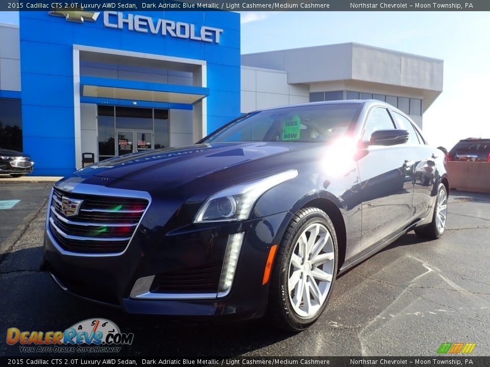 2015 Cadillac CTS 2.0T Luxury AWD Sedan Dark Adriatic Blue Metallic / Light Cashmere/Medium Cashmere Photo #2