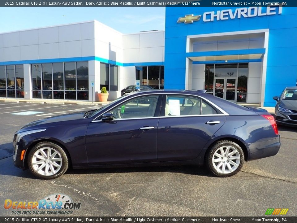 2015 Cadillac CTS 2.0T Luxury AWD Sedan Dark Adriatic Blue Metallic / Light Cashmere/Medium Cashmere Photo #3