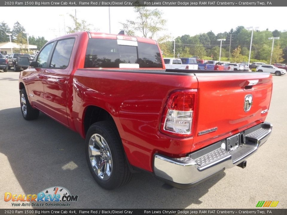 2020 Ram 1500 Big Horn Crew Cab 4x4 Flame Red / Black/Diesel Gray Photo #2