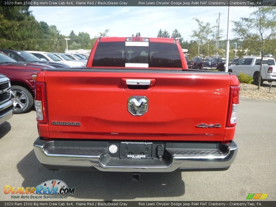 2020 Ram 1500 Big Horn Crew Cab 4x4 Flame Red / Black/Diesel Gray Photo #3