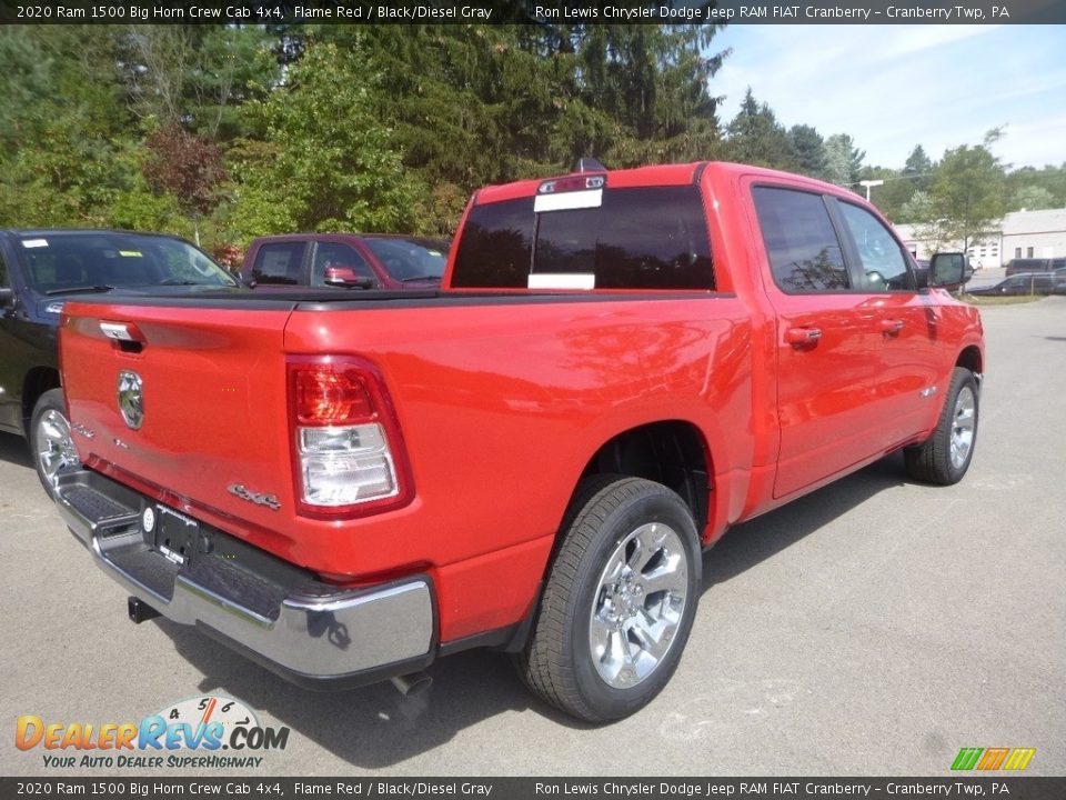 2020 Ram 1500 Big Horn Crew Cab 4x4 Flame Red / Black/Diesel Gray Photo #4