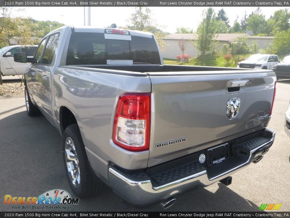 2020 Ram 1500 Big Horn Crew Cab 4x4 Billet Silver Metallic / Black/Diesel Gray Photo #3