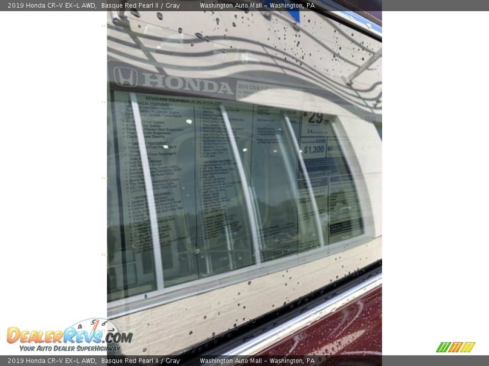 2019 Honda CR-V EX-L AWD Basque Red Pearl II / Gray Photo #15
