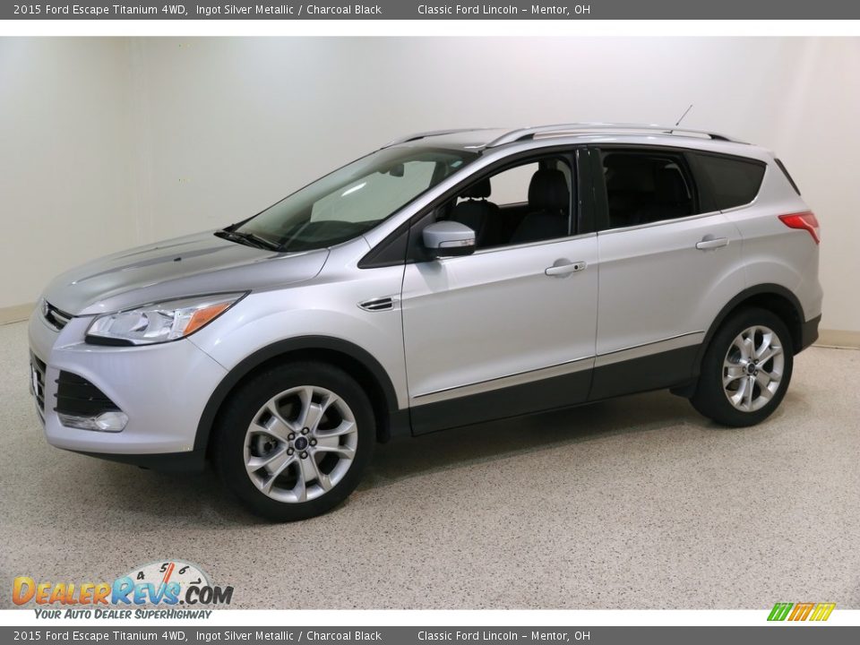 2015 Ford Escape Titanium 4WD Ingot Silver Metallic / Charcoal Black Photo #3
