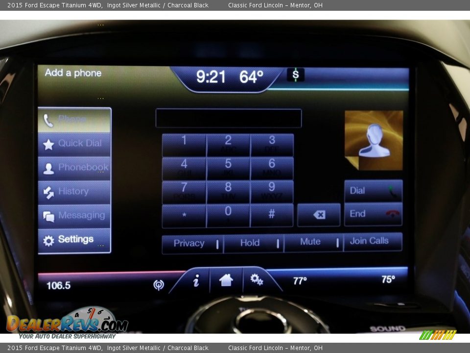 2015 Ford Escape Titanium 4WD Ingot Silver Metallic / Charcoal Black Photo #12