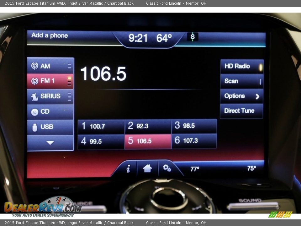 2015 Ford Escape Titanium 4WD Ingot Silver Metallic / Charcoal Black Photo #13