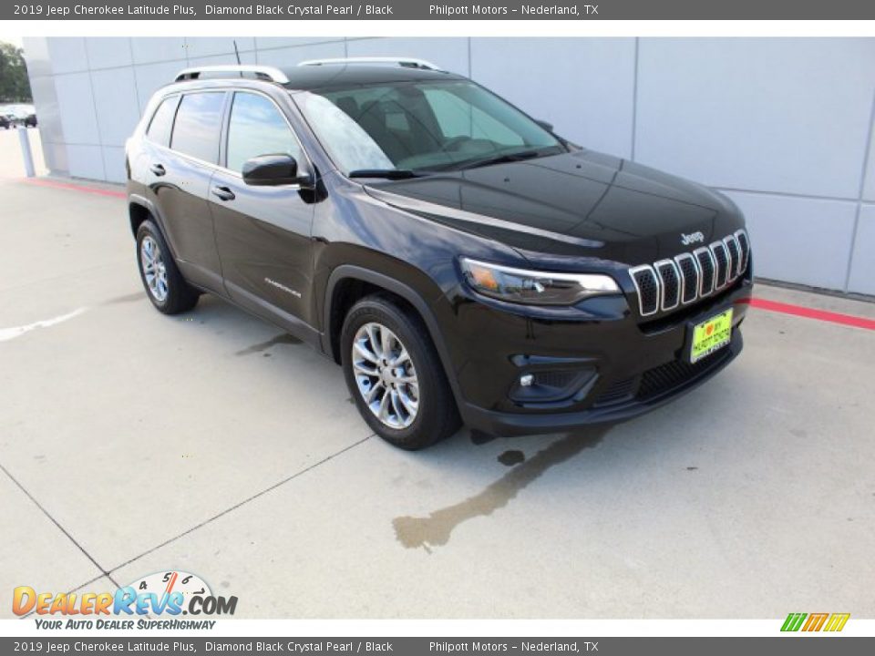 2019 Jeep Cherokee Latitude Plus Diamond Black Crystal Pearl / Black Photo #2
