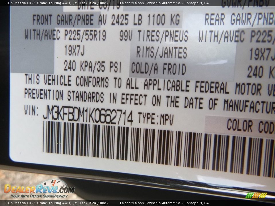 2019 Mazda CX-5 Grand Touring AWD Jet Black Mica / Black Photo #12