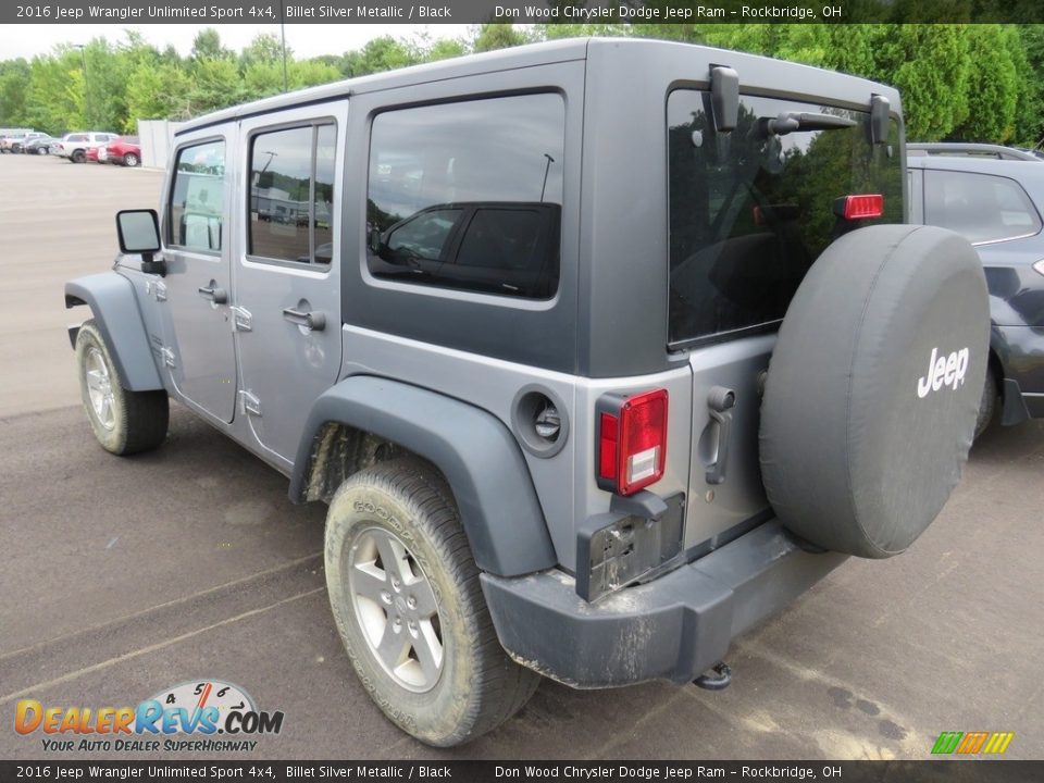 2016 Jeep Wrangler Unlimited Sport 4x4 Billet Silver Metallic / Black Photo #4