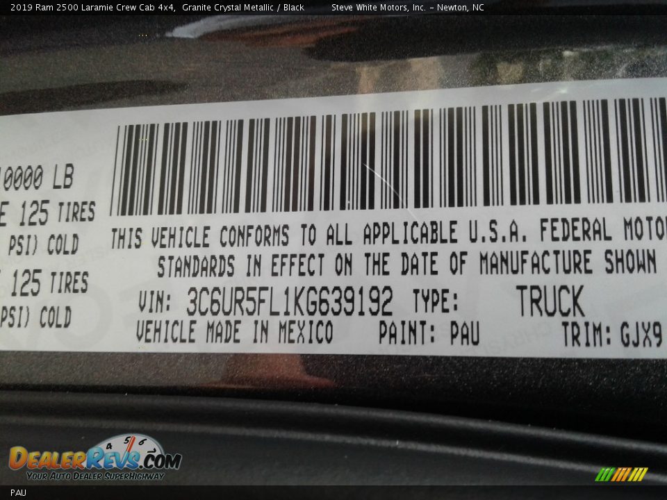 Ram Color Code PAU Granite Crystal Metallic